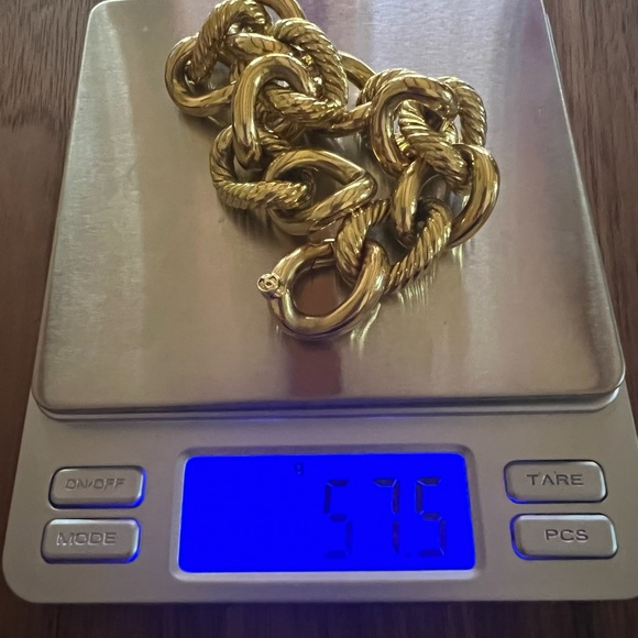 David Yurman 18K YG Jumbo Large Cable Curb Oval Link Bracelet 57 Grams!! Heavy - Picture 6 of 16